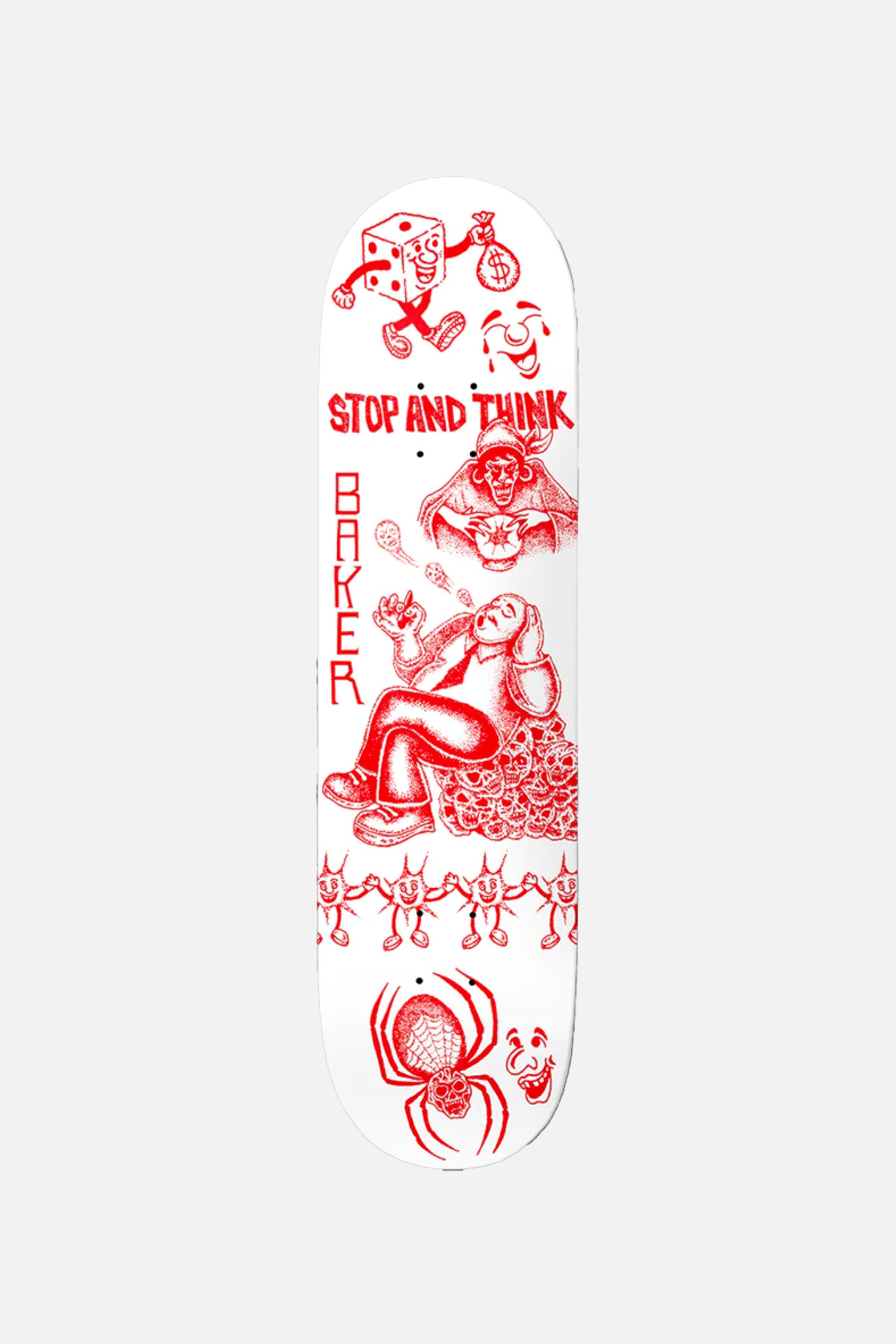 BAKER “Stop and Think” Andrew Reynolds 8.0インチ スケートデッキ面グラフィック lotties