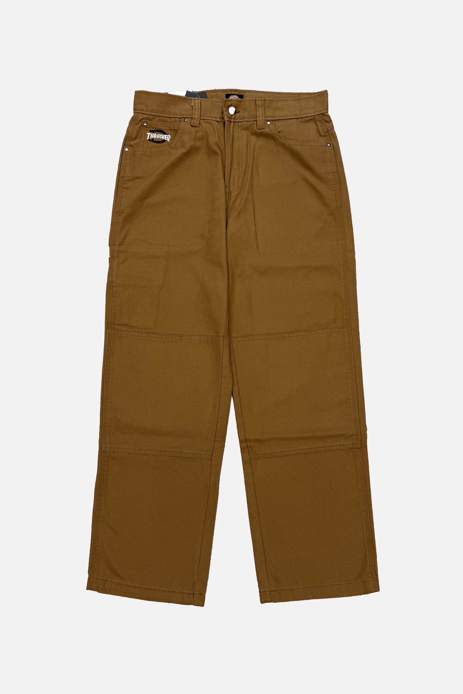 Front view of Dickies x Thrasher Double Knee Pant with reinforced knees
