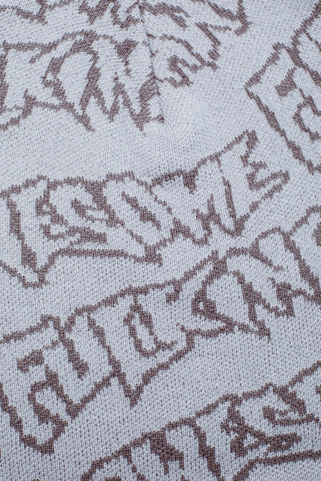 Close-up of Fucking Awesome logo print on FA Stamp Repeat Skully beanie