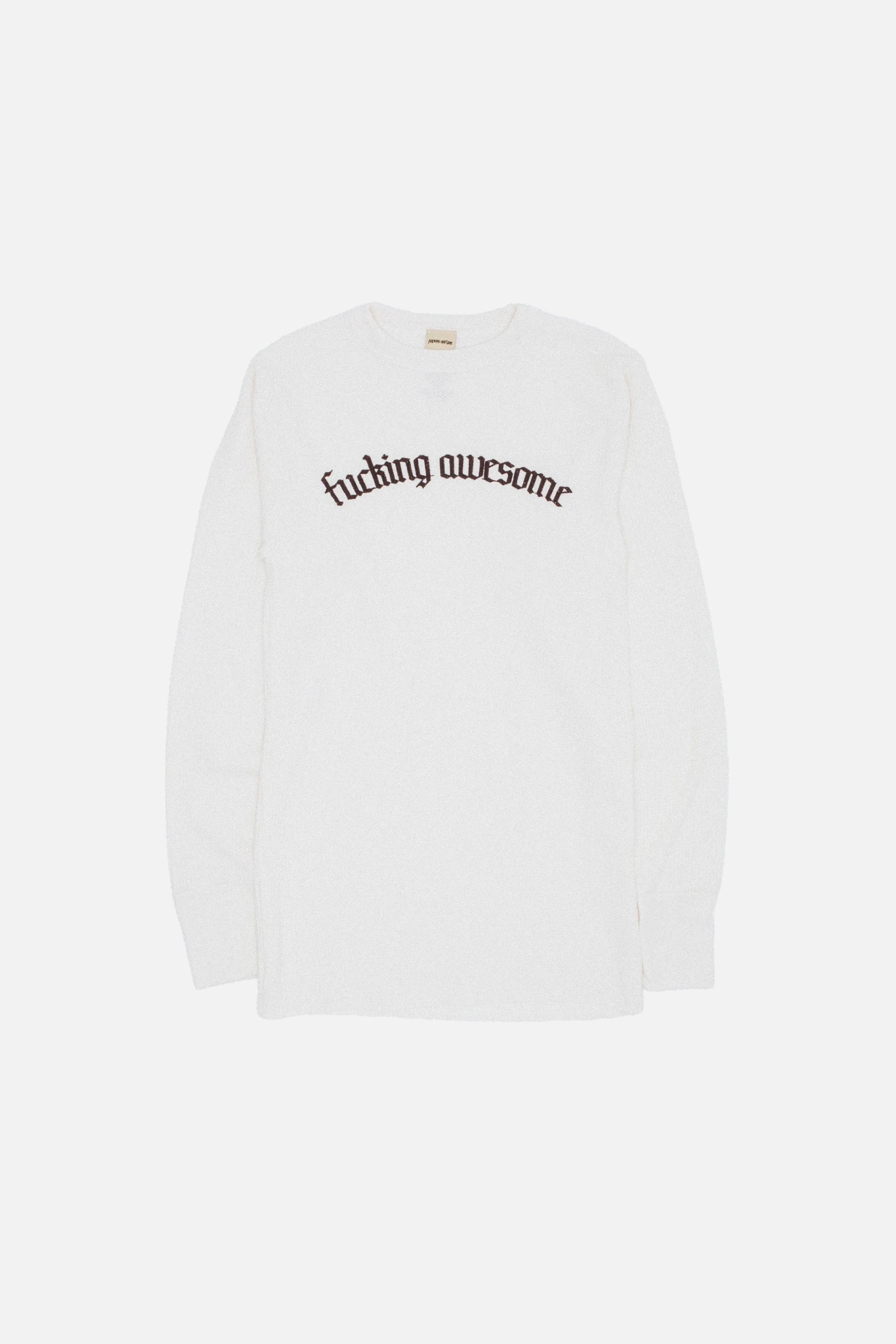 Blackletter Logo Long Sleeve Thermal by Fucking Awesome in waffle cotton