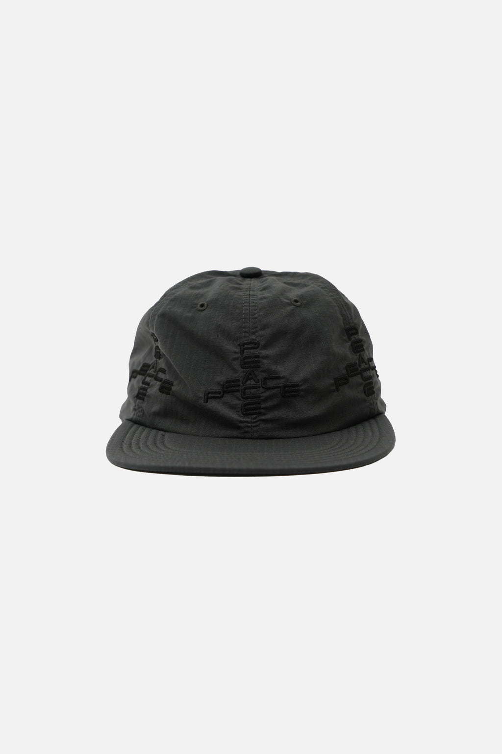 Front view of Garbage Soft Brim 6 Panel Cap More Peace