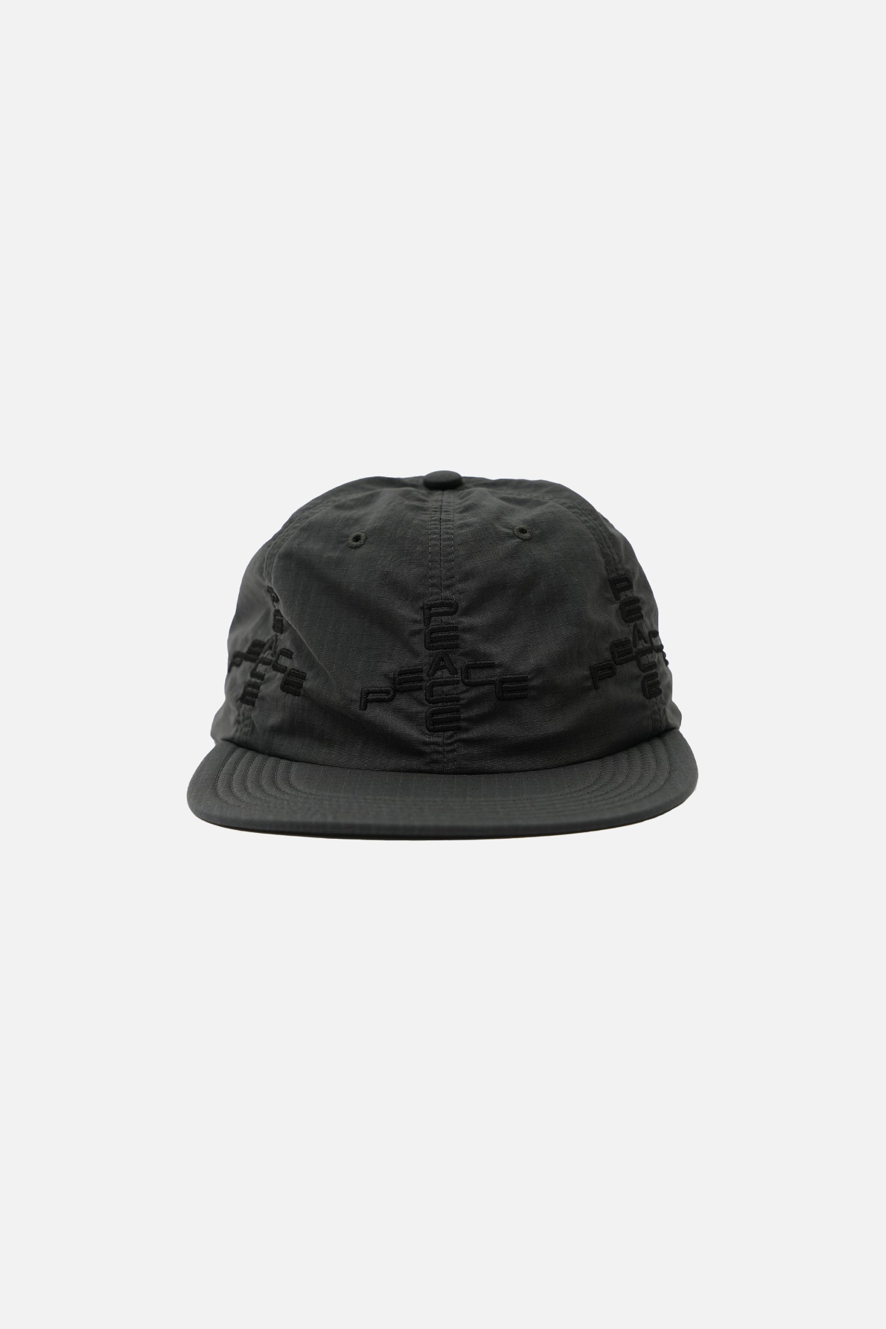 Front view of Garbage Soft Brim 6 Panel Cap More Peace