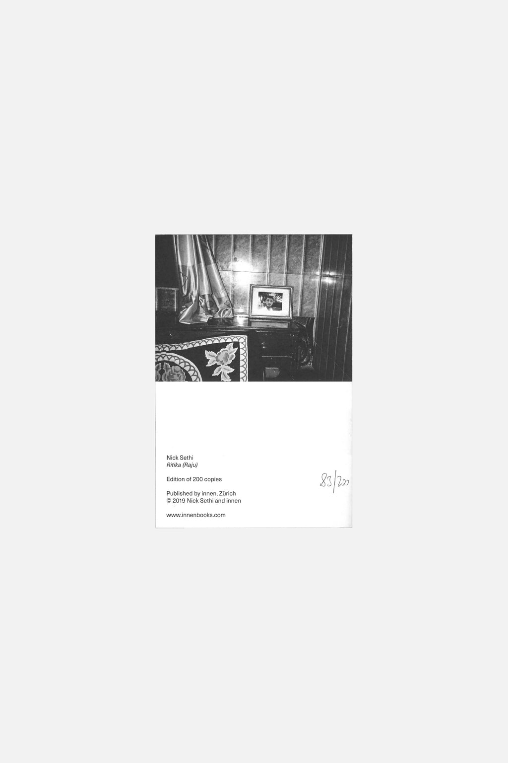 Innen Books Ritika (Raju) - Nick Sethi Zine アートブック 正規取扱店