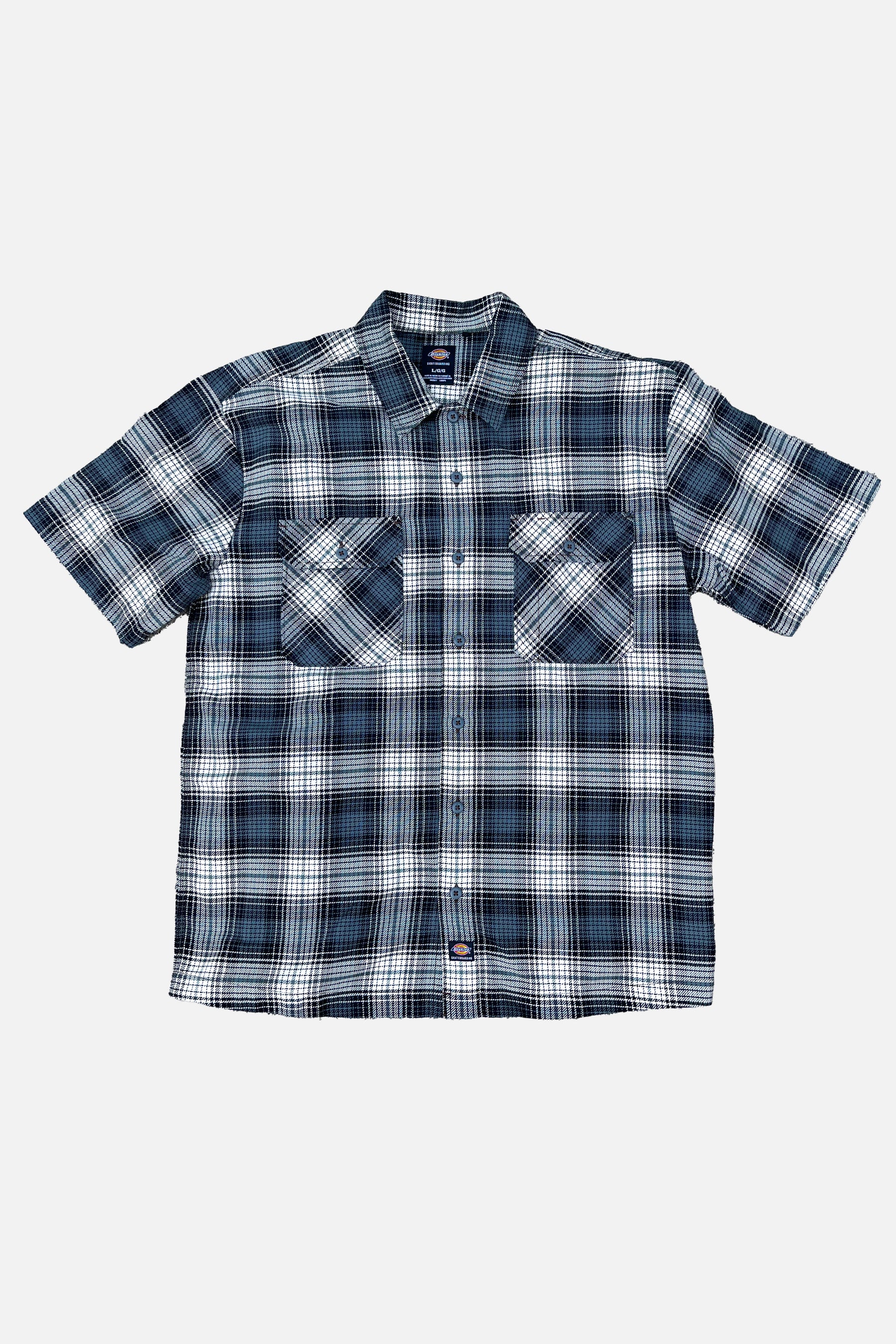 Dickies Skateboarding Mike Anderson ワークシャツ フロントビュー ブルー
