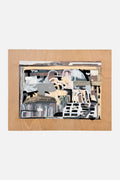 Untitled painting on wood panel by Robi original artwork F6 size