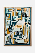 Untitled painting on wood panel by Robi original artwork B3 size